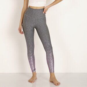 Beyond Yoga Alloy Ombre High Waisted Midi Legging Shiny Mauve Speckle Foil Sz XL